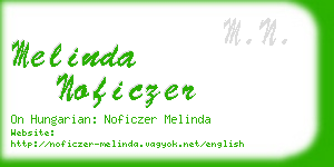 melinda noficzer business card